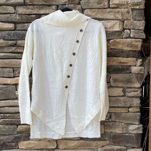 Venus White Sweater (buttons down the back)